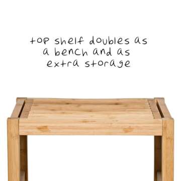 Honey-Can-Do Bamboo Spa Bench BTH-02100 Natural 200 lbs