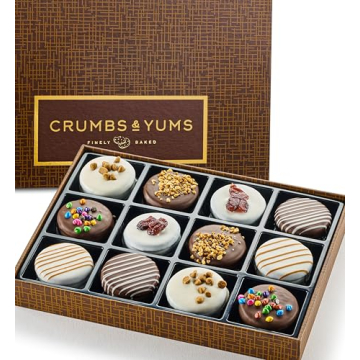 Holiday Christmas Gift Basket - Gourmet Chocolate Cookies with Assorted Toppings - Food Gift Box for...