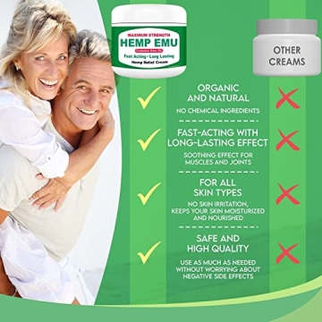 Hemp Emu Extra Strength Hemp Cream for Pain Relief