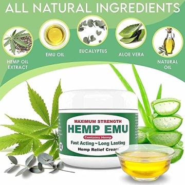 Hemp Emu Extra Strength Hemp Cream for Pain Relief