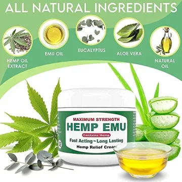 Hemp Emu Extra Strength Hemp Cream for Pain Relief