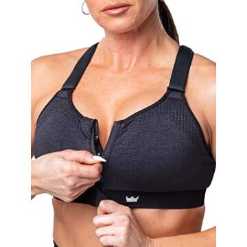 SHEFIT Low Impact Sports Bra for Women, Heathered Indigo, Medium