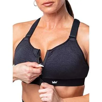 SHEFIT Low Impact Sports Bra for Women, Heathered Indigo, Medium