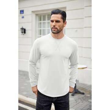 COOFANDY Long Sleeve Gym Shirts for Men Stylish Athletic Wear
