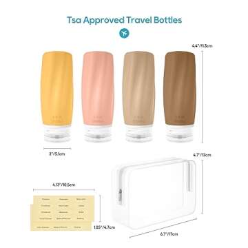 TSA Approved Travel Bottles Set for Toiletries