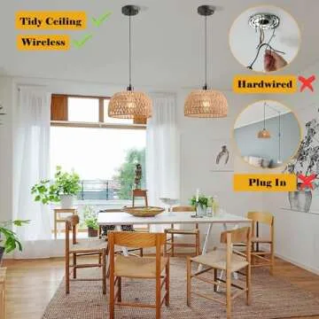 Stylish Battery Operated Pendant Light with Remote