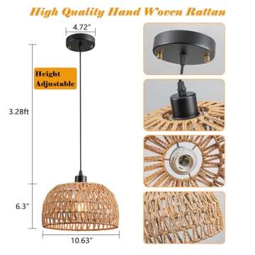 Stylish Battery Operated Pendant Light with Remote