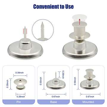 Jean Buttons Pins - Adjustable No Sew Button Tighteners