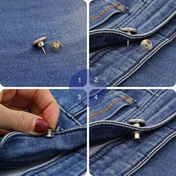 Jean Buttons Pins - Adjustable No Sew Button Tighteners