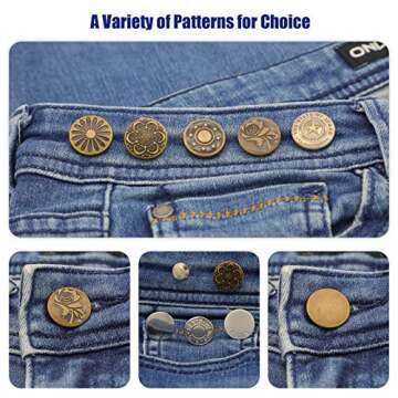 Jean Buttons Pins - Adjustable No Sew Button Tighteners