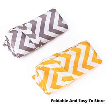 eaxin 2 PCs Cloth Diaper Wet Dry Bags Waterproof Reusable Stroller Travel Beach Pool Daycare Soiled Baby Items Yoga Gym Bag for Swimsuits or Wet Clothes-Chevron