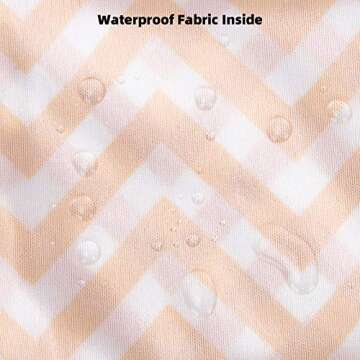 eaxin 2 PCs Cloth Diaper Wet Dry Bags Waterproof Reusable Stroller Travel Beach Pool Daycare Soiled Baby Items Yoga Gym Bag for Swimsuits or Wet Clothes-Chevron