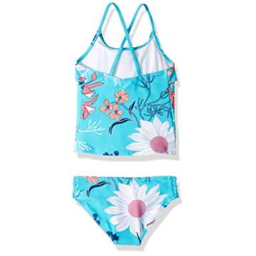Kanu Surf girls Charlotte Flounce Tankini Beach Sport 2-piece Two Piece Swimsuit, Paige Aqua Floral,...
