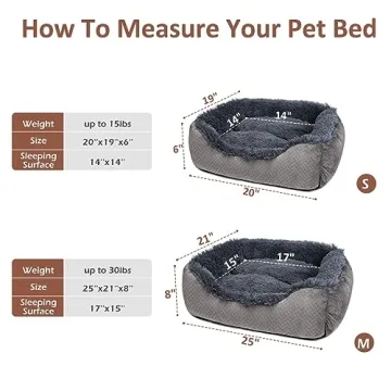 NVENHO Medium Dog Bed for Medium Small Large Dogs, Rectangle Washable Dog Bed, Orthopedic Dog Sofa Bed, Durable Plush Pet Bed, Soft Calming Sleeping Puppy Bed with Anti-Slip Bottom M(25"x21"x8")