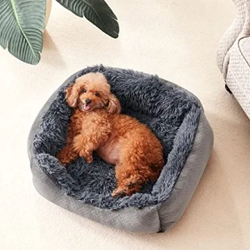 NVENHO Medium Dog Bed for Medium Small Large Dogs, Rectangle Washable Dog Bed, Orthopedic Dog Sofa Bed, Durable Plush Pet Bed, Soft Calming Sleeping Puppy Bed with Anti-Slip Bottom M(25"x21"x8")