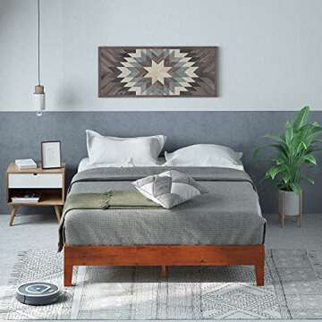 ZINUS Wen Deluxe Wood Platform Bed Frame - Easy Assembly, Sturdy Design