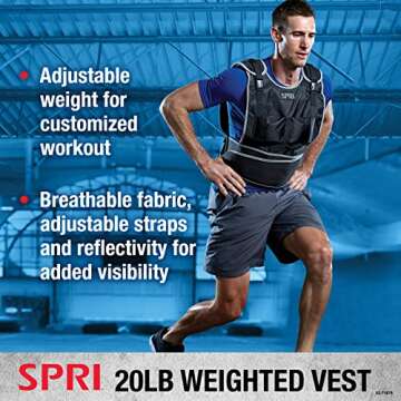SPRI 20 lb Adjustable Weighted Vest for All Fitness Levels