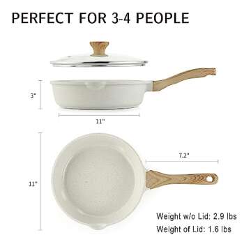 SENSARTE 11-Inch Healthy Nonstick Ceramic Sauté Pan