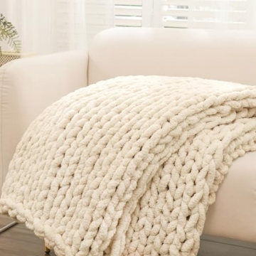 Bigacogo Chunky Knit Blanket Throw for Cozy Comfort