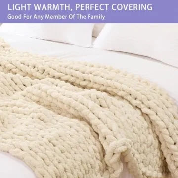 Bigacogo Chunky Knit Blanket Throw for Cozy Comfort