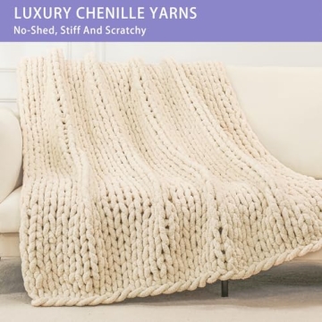 Bigacogo Chunky Knit Blanket Throw for Cozy Comfort