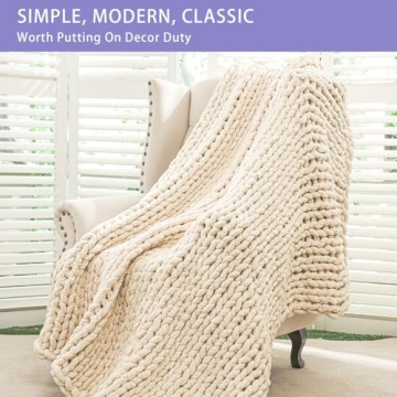Bigacogo Chunky Knit Blanket Throw for Cozy Comfort