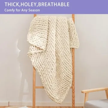 Bigacogo Chunky Knit Blanket Throw for Cozy Comfort
