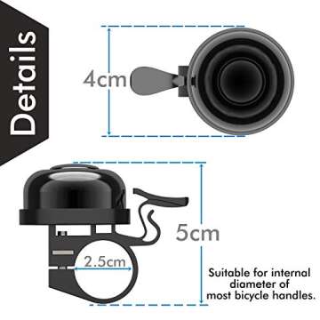 Sportout Bike Bell - Loud Crisp Sound | 2 Pack (Black)