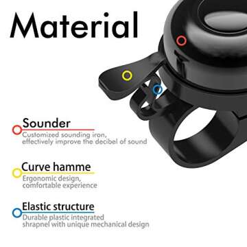 Sportout Bike Bell - Loud Crisp Sound | 2 Pack (Black)