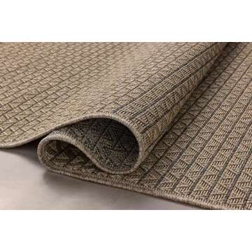 Loloi Chris Loves Julia Providence Collection PRC-05 Natural/Graphite 7'-6" x 10', .12" Pile Height, Indoor/Outdoor Area Rug