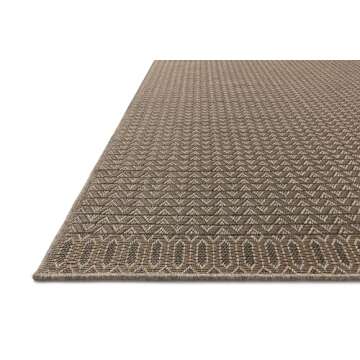 Loloi Chris Loves Julia Providence Collection PRC-05 Natural/Graphite 7'-6" x 10', .12" Pile Height, Indoor/Outdoor Area Rug