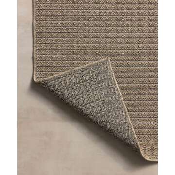 Loloi Chris Loves Julia Providence Collection PRC-05 Natural/Graphite 7'-6" x 10', .12" Pile Height, Indoor/Outdoor Area Rug