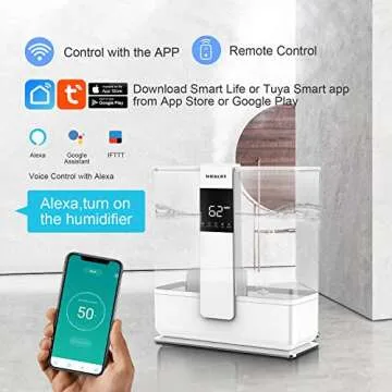 WIEKURT Smart Wi-Fi Enabled Cool Mist Humidifier 5000ml