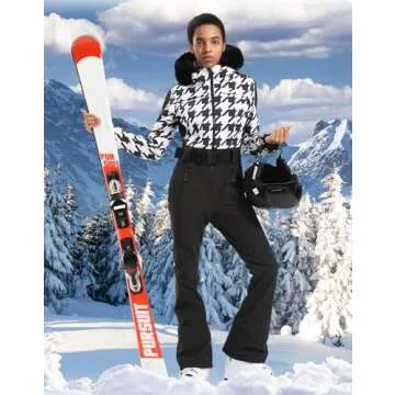 GSOU SNOW Women Ski Suit Waterproof One Piece Snowsuit