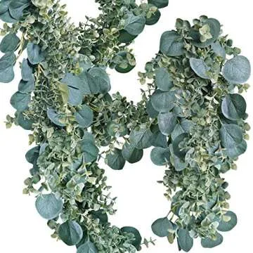 8.3' Long Faux Eucalyptus Greenery Garland - Silver Dollar Eucalyptus for Wedding Arch, Swag, Backdrop, Doorways, Mantel, Table Runner - Indoor/Outdoor