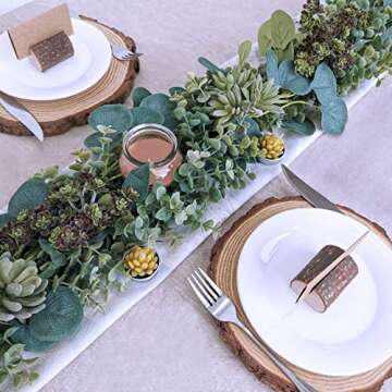 8.3' Long Faux Eucalyptus Greenery Garland - Silver Dollar Eucalyptus for Wedding Arch, Swag, Backdrop, Doorways, Mantel, Table Runner - Indoor/Outdoor