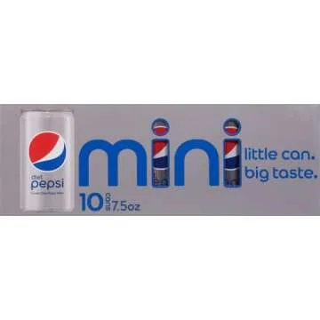 Diet Pepsi Soda, 7.5 Ounce Mini Cans, (Two packs of 10)