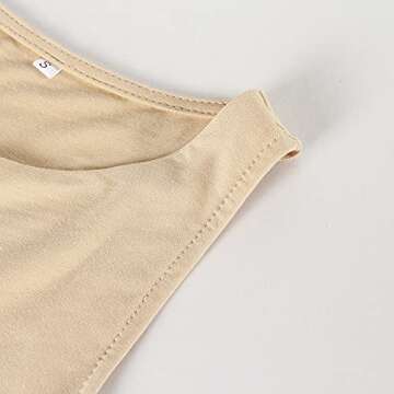 GEMBERA Women's Sleeveless High Neck Racerback Tank Bodysuit Basic Cotton Thong Leotard Khaki,S