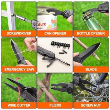 FLY2SKY Stocking Stuffers Christmas Gifts for Men Multitool Pocket Knife Stocking Stuffers Men Him Dad Multi Tool Gifts for Men Husband Boyfriend Groomsmen Gadget Anniversary Birthday Camping Outdoor