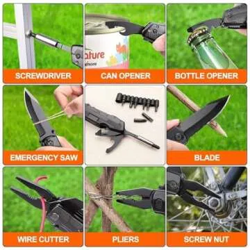 FLY2SKY Stocking Stuffers Christmas Gifts for Men Multitool Pocket Knife Stocking Stuffers Men Him Dad Multi Tool Gifts for Men Husband Boyfriend Groomsmen Gadget Anniversary Birthday Camping Outdoor