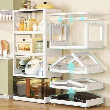 SIRIRIC Rolling Storage Cart, Utility Organizer Cart Storage Shelves with Wheels, 5-Tier Laundry Roo...