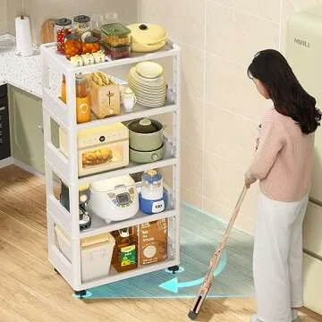 SIRIRIC 5-Tier Rolling Storage Cart for Organized Living