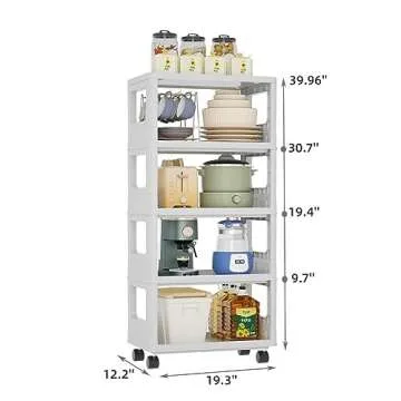 SIRIRIC 5-Tier Rolling Storage Cart for Organized Living