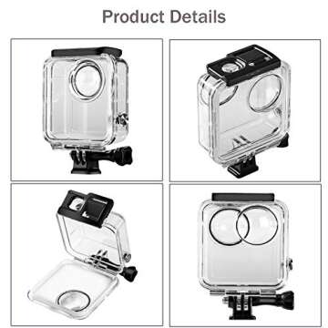 Waterproof Housing Case for Gopro Max Action Camera, Underwater Diving Protective Shell 30M with Bra...