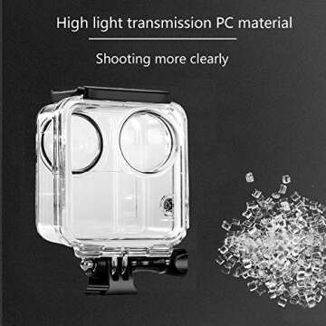 Waterproof Housing Case for Gopro Max Action Camera, Underwater Diving Protective Shell 30M with Bracket Accessories