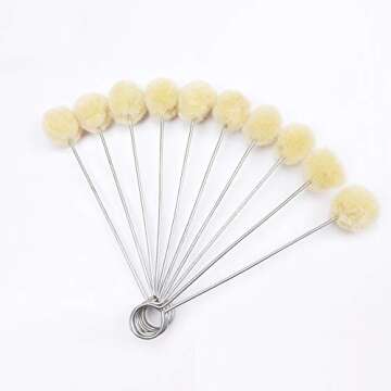 25 Pieces Wool Daubers Ball Brush Leather Dye Tool with Metal Handle Applicator for DIY Crafts Projects