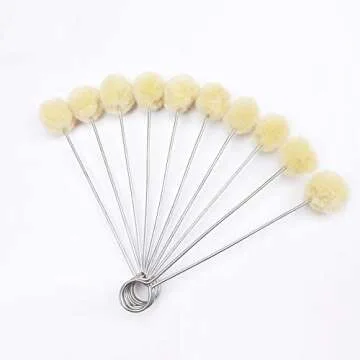 25 Pieces Wool Daubers Ball Brush Leather Dye Tool with Metal Handle Applicator for DIY Crafts Projects
