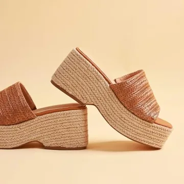 EQAUDES Comfortable Wedge Espadrille Sandals for Women