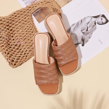 EQAUDES Comfortable Wedge Espadrille Sandals for Women