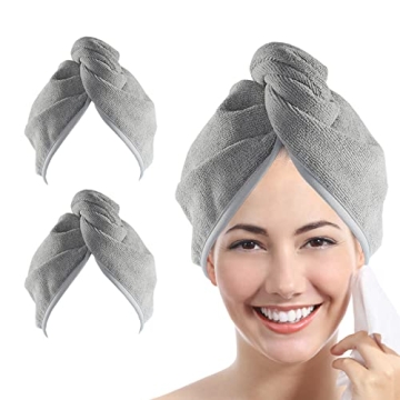 Ultra Plush Microfiber Hair Towel Wrap for Women - 2 Pack | Quick Dry & Frizz-Free